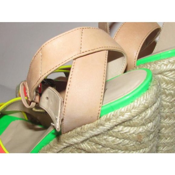 Enzo Angiolini Pink Yellow Green and Taupe Leather - Picture 8 of 12
